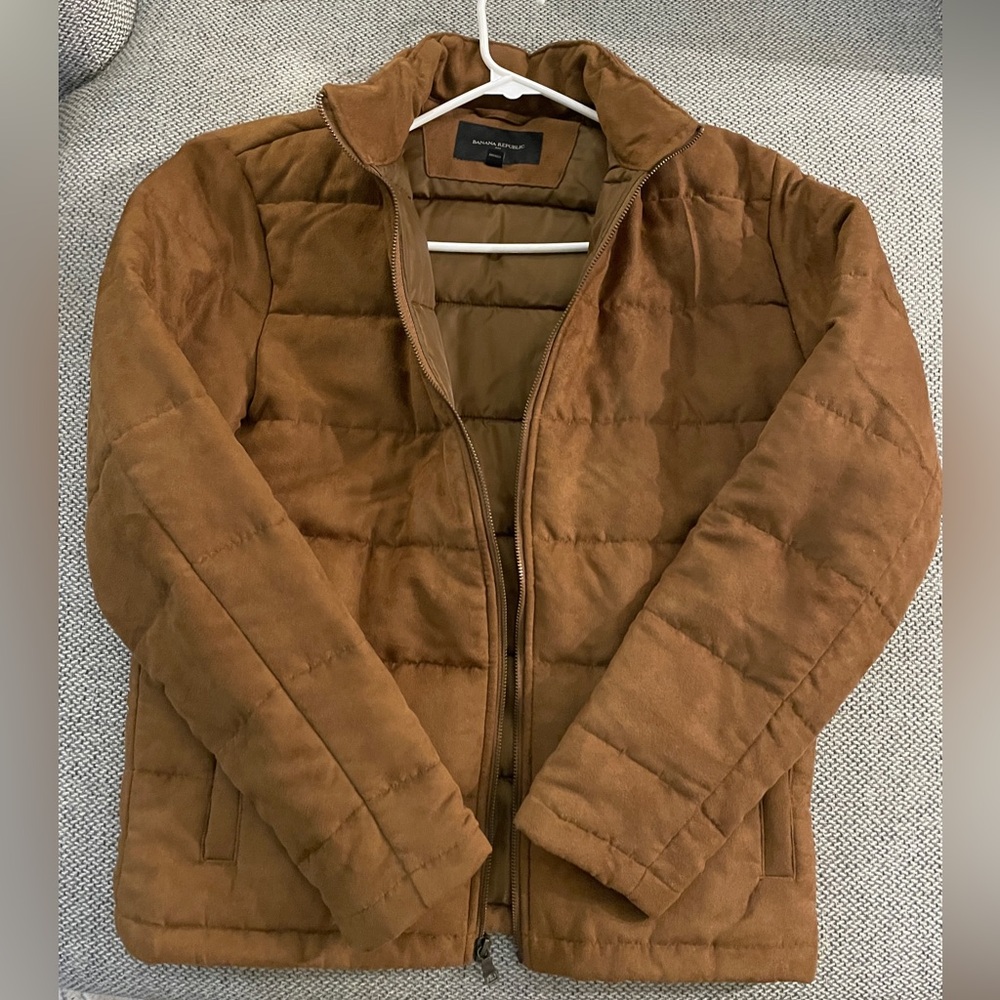 Banana Republic - Small Vegan Suede light Puffer jacket